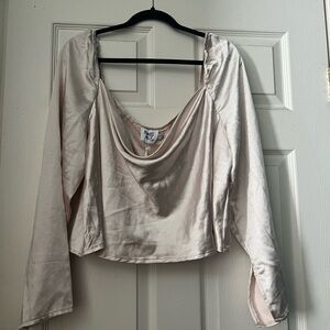 Princess Polly Cropped Satin Blouse